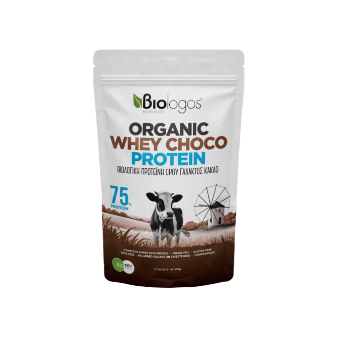 Organic Whey Protein with Cocoa • Biologos • 500gr
