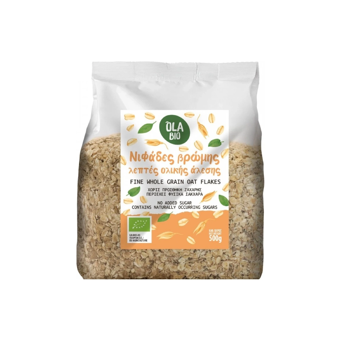 Organic Fine Whole Milled Oat Flakes • Ola Bio • 500gr