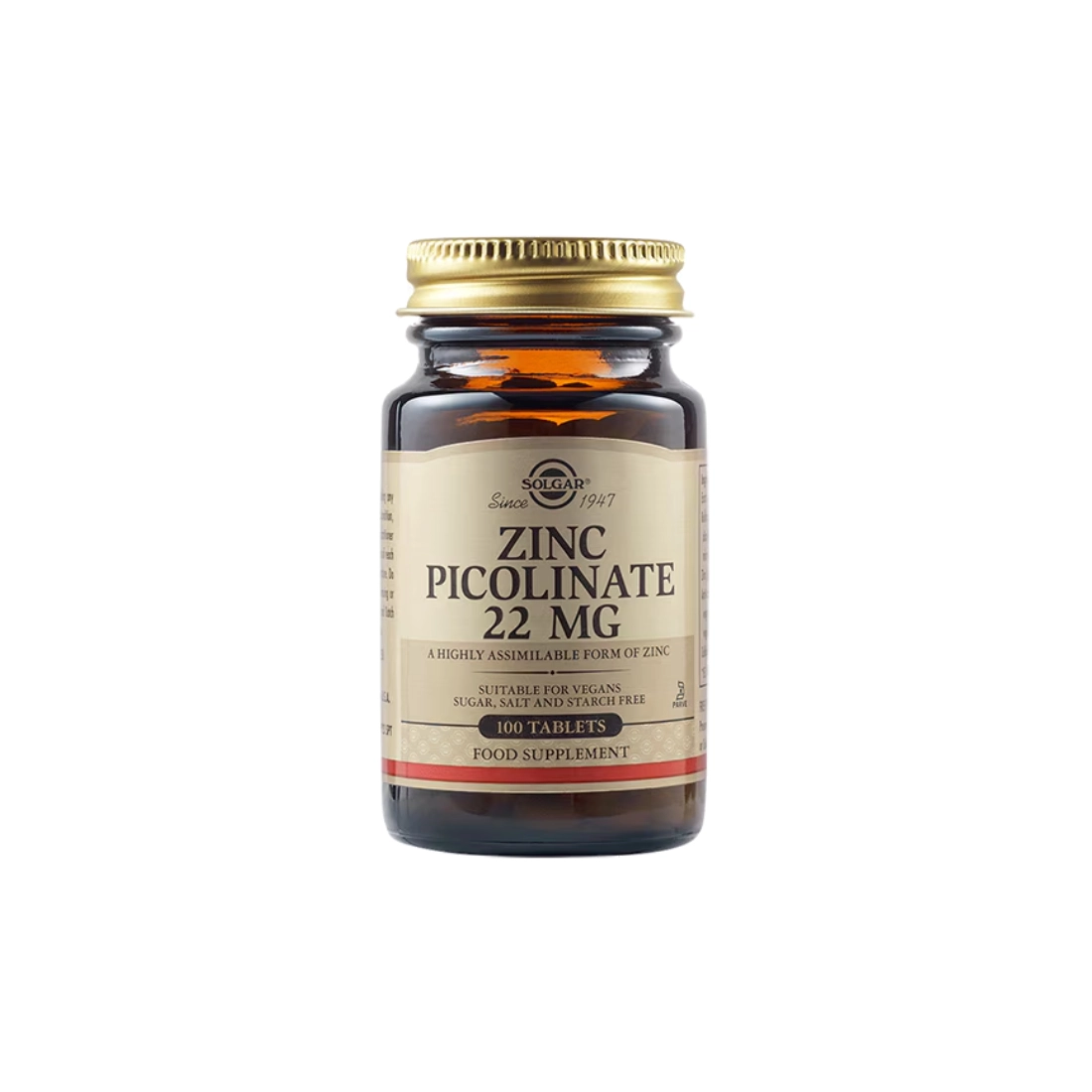 Zinc Picolinate 22mg • Solgar • 100 ταμπλέτες