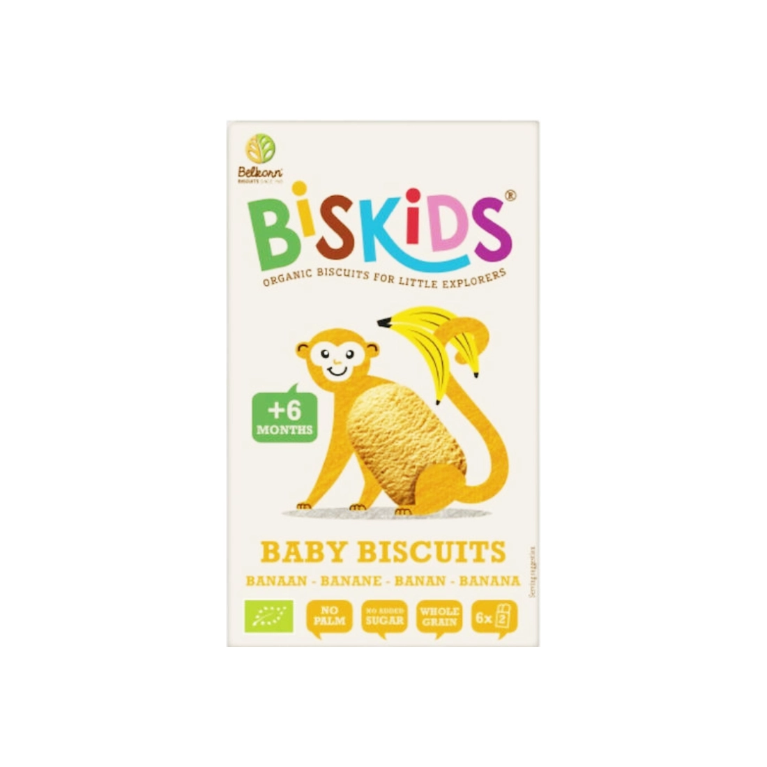 Βιολογικά Παιδικά Μπισκότα με γεύση Μπανάνα (6μ+) Biskids • Belkorn • 120γρ