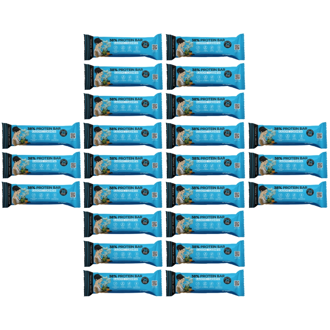 Μπάρες Πρωτεΐνης 38% Κάσιους & Μέλι • Mythic Flavors • Mega Combo 24 τμχ