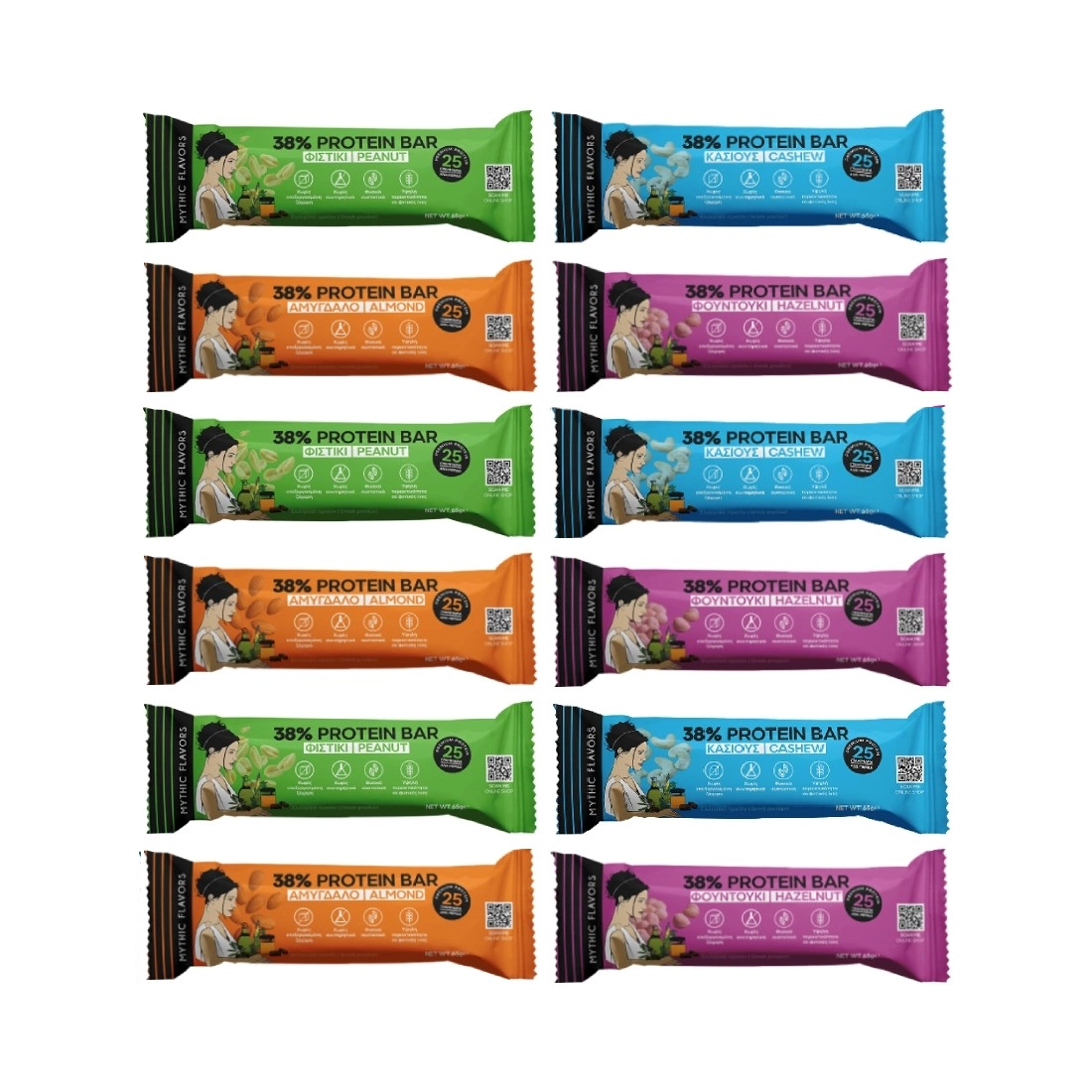 Μπάρες Πρωτεΐνης 38% • Mythic Flavors • Big Combo 12 τμχ